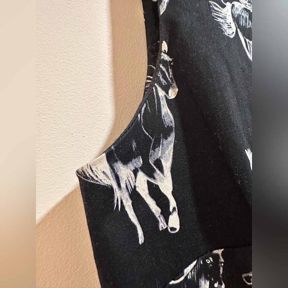 [RARE] Eva Rose Horse Print V-Neck Fit & Flare Dress - POCKETS! Small - Picture 9 of 10